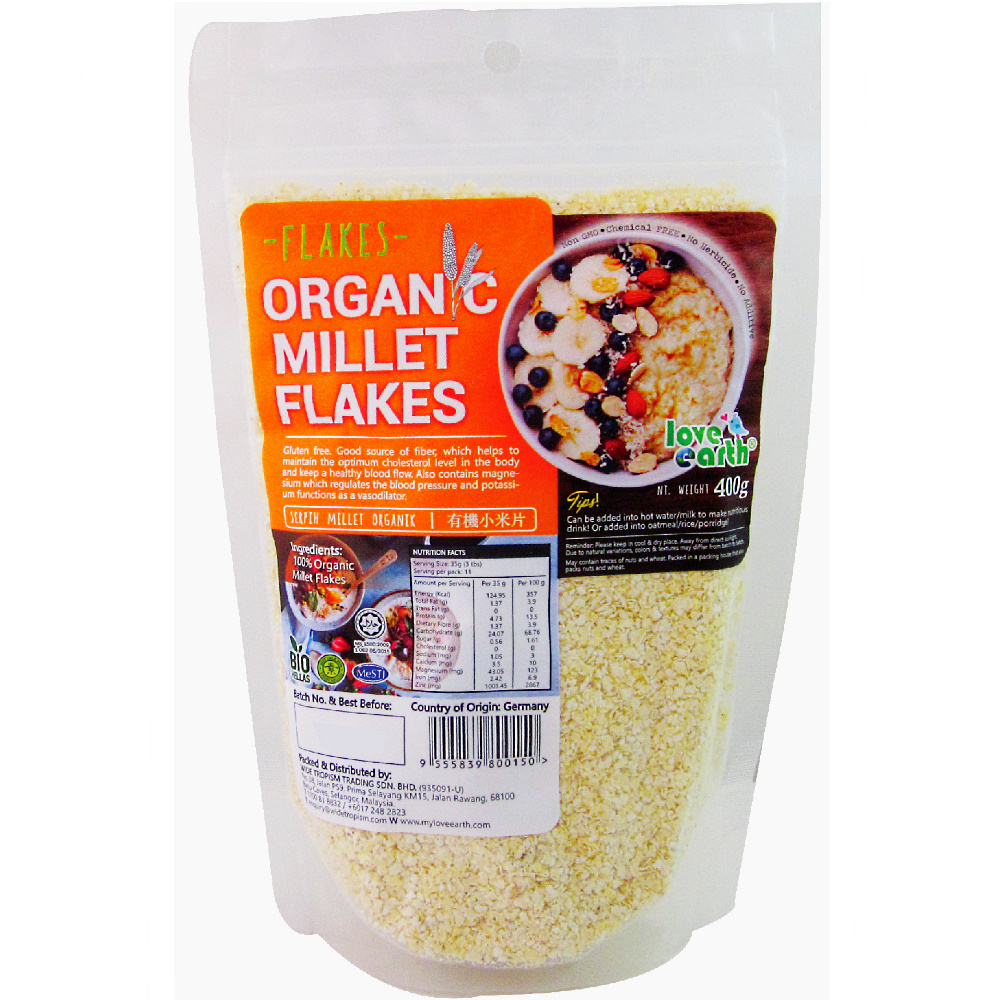 Love Earth Organic Millet Flakes 400g MyGroser